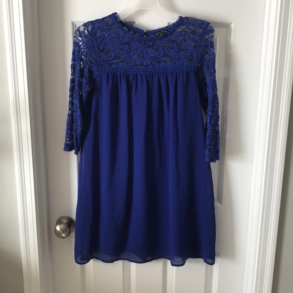 Long Sleeve Royal Blue Dress